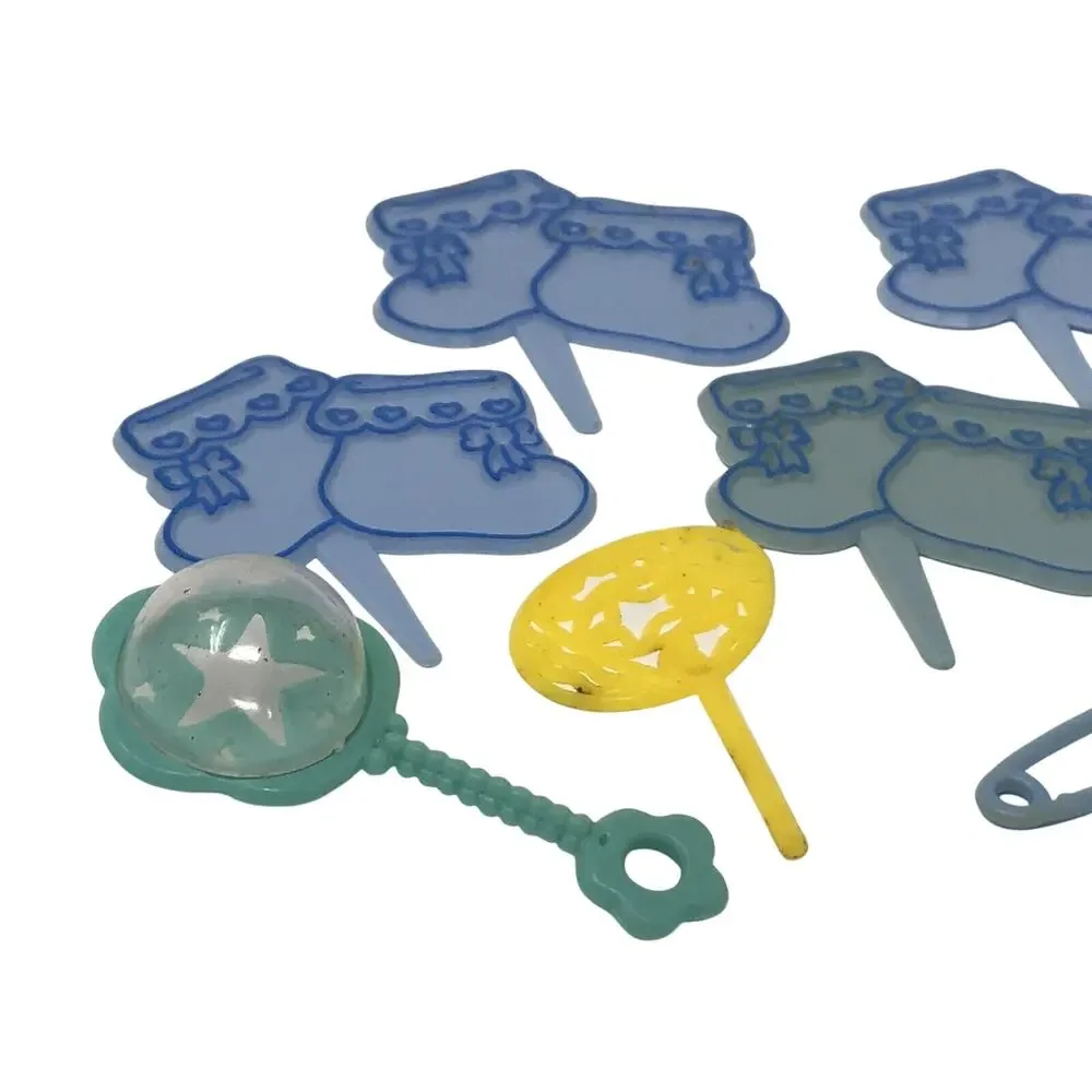 Vintage Baby Boy Shower Cake Topper Decorations Set